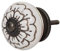 Knober Möbelknöpfe Keramik Weiß Porzellan 40mm Landhausstil Shabby-Chic Schrankknopf Türgriff (Blüte)