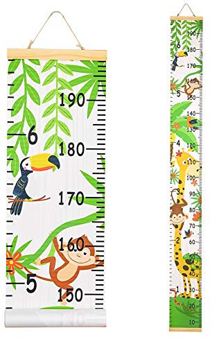 Beinou Messlatte Kind Dekorative Messlatten Kinder Hölzernes Wandlineal 7,9 '' x 79 '' Leinwand Höhenmessung für Baby Mädchen Kleinkind Kinderzimmer
