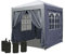 QUICK STAR Pop-Up-Pavillon 2 x 2 m Smoky Grau mit 4 Easy-Klett Seitenwänden und 4 Fußgewichten