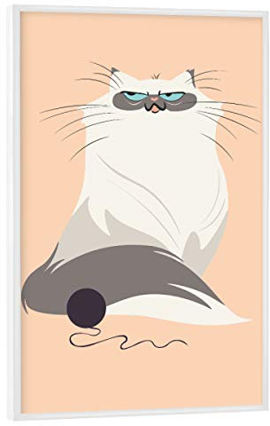 artboxONE Poster mit weißem Rahmen 90x60 cm Für Kinder My Name is Magsi - Bild cat Baby cat