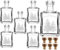 gouveo 6er Set 250 ml Glasflaschen Cube mit Gravur Tannen und Korken (HGK) - Leere Flaschen für Weihnachten - Kleine Flaschen zum Verschenken