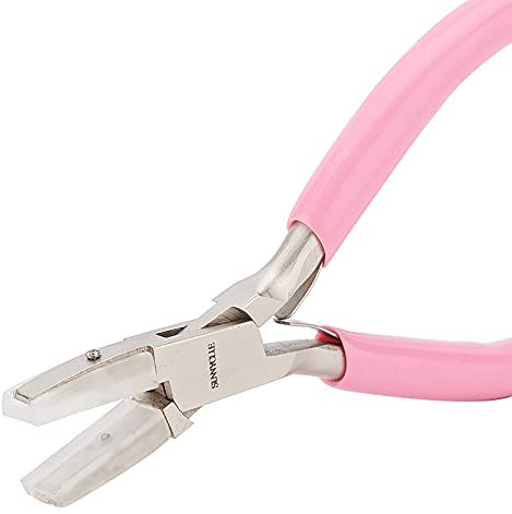 SUNNYCLUE 5.4 Zoll Doppel-Nylonbacke Flachzange Mini-Präzisionszange Drahtformende Biegewerkzeuge Für DIY-Schmuck Der Hobbyprojekte Pink Macht