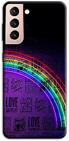 Mixroom - Cover Custodia Back case In TPU Silicone Morbido Per Samsung Galaxy S21 Fe 5G Fantasia Love Arcobaleno M776