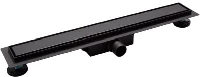 VBChome Duschrinne Schwarz 110cm Edelstahl doppelseitige Ablauf Bodenablauf Selbstreinigender Siphon mit Geruchsstop für Badezimmer Duschablauf sehr flach Komplettset