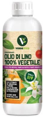 VerdeVivo Olio di Lino Concentrato 100% naturale. Ideale per il controllo della proliferazione di cocciniglie, afidi e acari su orticole, piante da frutto e ornamentali