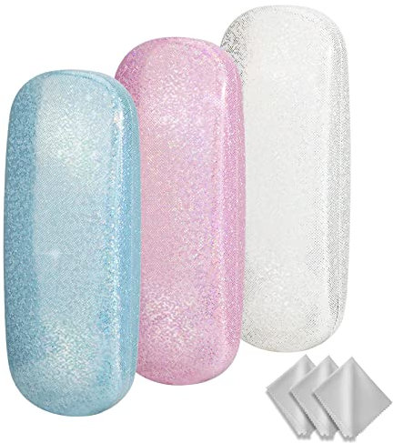 Hifot 3 Pezzi Custodia Occhiali Rigida, Portatile Custodia Occhiali da Sole, Occhiali da Borsa per Donna Uomo Bambini