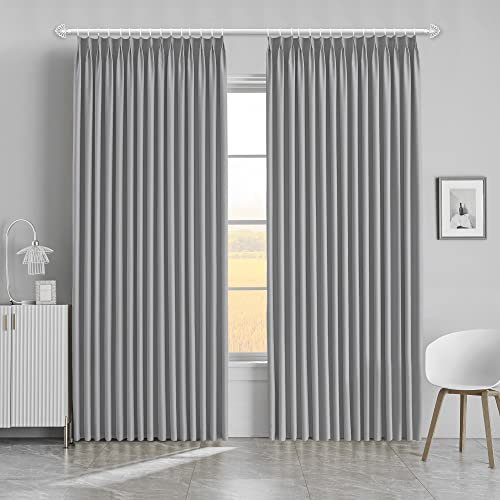 MAIHER Verdunkelungsvorhang, extra breit, wärmeisoliert, Raumverdunkelungsvorhang für Wohnzimmer, Schlafzimmer, Hellgrau, 213,4 cm B x 213,4 cm L, 1 Panel)