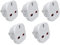 NJDT UK To European Plug Adapter EU Travel Adapter White EU Adapter Plug for Egypt, Turkey, France, Portugal Italy Spain Germany Poland Austria Netherlands China and more Pack of 5