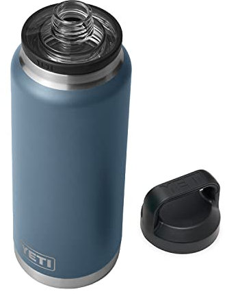 YETI Rambler 36 oz Bottle, Leakproof, Vacuum Insulated, Stainless Steel with Chug Cap, Nordic Blue