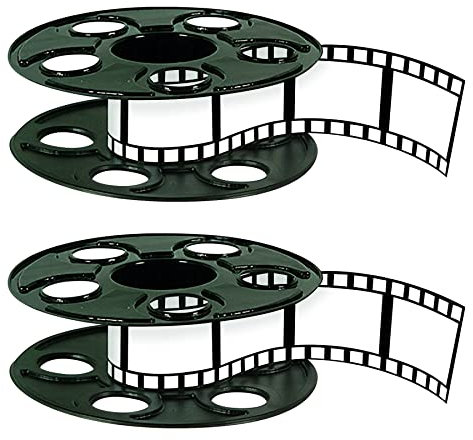 Beistle S50091AZ2 Awards Night Filmrolle, 2 Stück Mit Filmstreifen Mittelstück Roter Teppich Hollywood Party Dekorationen, Kunststoff, schwarz/weiß