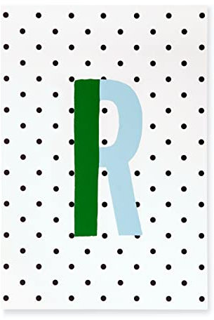 Kate Spade New York Initial Notepad, Paper Pad with 100 Blank Sheets, 7 x 4.75 Small Writing Pad for Desktop Notes, R (Green)