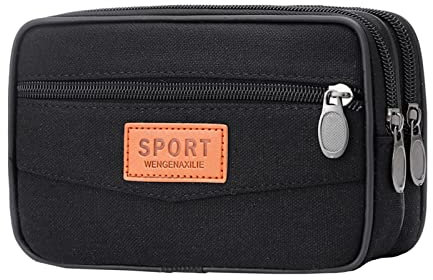 Damen Handy Umhängetasche,Veganem Leder Crossbody Schultertasche,Breiter Riemen Abendtasche Mit Drei ßverschlussfächern Handtaschemit Mit Kartenschlitz Verstellbar ße Strandtasche (Black, 18X5X11CM)