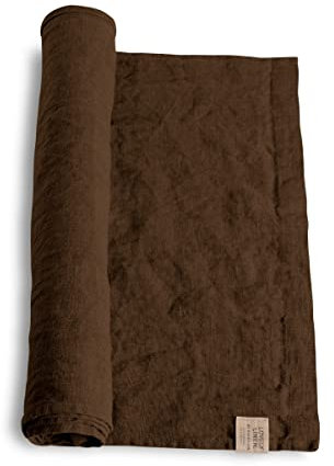 kardelen Lovely Linen RL0194SL Lovely Tischläufer Leinen Chocolate 47 x 150 cm (1 Stück)