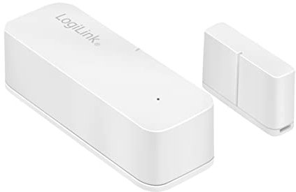 Logilink SH0108 Wi-Fi Smart Porta & Finestra Sensore, Controllabile Tramite App, Tuya Compatibile, Supporta Amazon Alexa e Google Home, Bianco