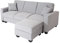 Mendler Sofa HWC-H47 mit Ottomane, Couch Sofa Gästebett, Schlaffunktion Stauraum 217x145cm - Stoff/Textil hellgrau