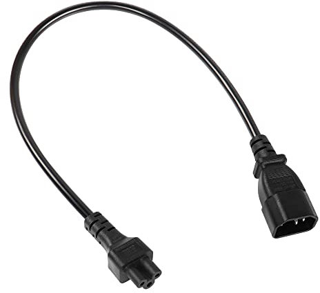 RIIEYOCA C14 zu C5 Netzstecker Kabel, IEC 320 C14 Stecker zu C5 Buchse Adapterkabel, C5 zu C14 AC Konverter für Computer PC Monitor Smart TV Versorgung Ersatz 250V 10A (50cm)