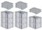 PROREGAL SuperSparSet 8x Eurobox NextGen Grip mit Auflagedeckel & 4 blauen Schiebeschnappverschlüssen, HxBxT 22x30x40cm, 20 L, Grau, Griffe geschlossen, Eurobehälter, Transportbox