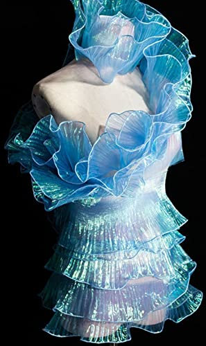 LUMoony Spitzenstoff Plissee Organza Satin Spitzen Kante Trimmen 3 Yards Plissee Organza Satin Spitzen Kante Trimmen Plissee Organza Satin Spitzen Kante Trimmen für Hochzeit Applikationen