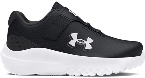 Under Armour UA BINF Surge 4 AC Deportivas para niño, cómodo y ligero calzado infantil, color negro/gris antracita/blanco