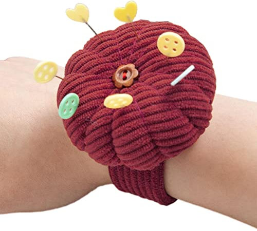 Nadelkissen in Kürbisfor – Nadelkissen, niedlich, tragbar, mit verstellbarem Gummiband, zum Nähen von Quilting, Näharbeiten