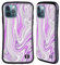 Head Case Designs Offizielle Suzan Lind Violett Weiß Grau Wirbel Aus Marmor Hybride Handyhülle Hülle Huelle kompatibel mit Apple iPhone 12 / iPhone 12 Pro