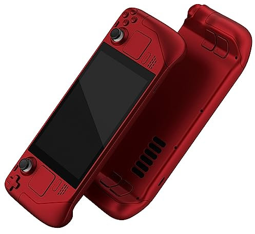 eXtremeRate Scharlachrote benutzerdefinierte Frontplatte für Steam Deck LCD, Handkonsolen-Ersatzgehäuse, DIY-Schale mit Tasten für Steam-Deck-Konsole – Konsole Nicht im Lieferumfang enthalten