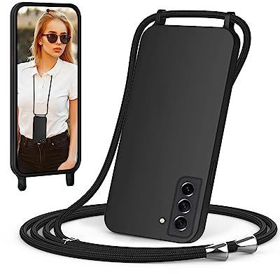 ScandiCasis Handykette für Samsung Galaxy S21 FE Hülle mit Band, Handyhülle mit Schnur zum Umhängen, weiche TPU Silikonhülle mit Band [verstellbar] [abnehmbar] Halsketten hülle für Samsung S21 FE