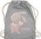 Turnbeutel Rucksack - Süßer Hase Mädchen mit Name personalisiert I Häschen I Rabbit I Langohr I Süße Hasen - Unisize - Hellgrau - personalisierter beutel kinder geschenke kindergarten