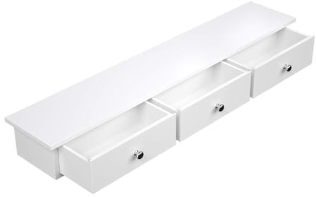 PREMZO Modern Floating Wall Mount Shelf Shelves With Drawers Home Décor Display Rack Organiser Sideboard Stylish Storage Solution for Every Room (3 DRAWERS)