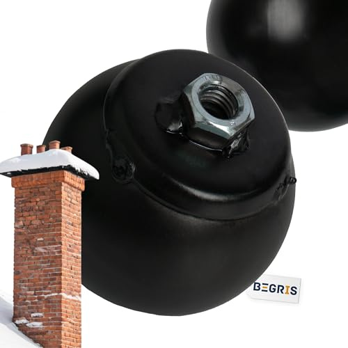BEGRIS® Schornsteinkugel mit Gewinde 0,9kg, Kaminhaube Schornsteinschieberkugel Fi70mm, Kugel für Schornsteinfeger Bürste, Schornsteinreinigung, Metallkugel (70mm)