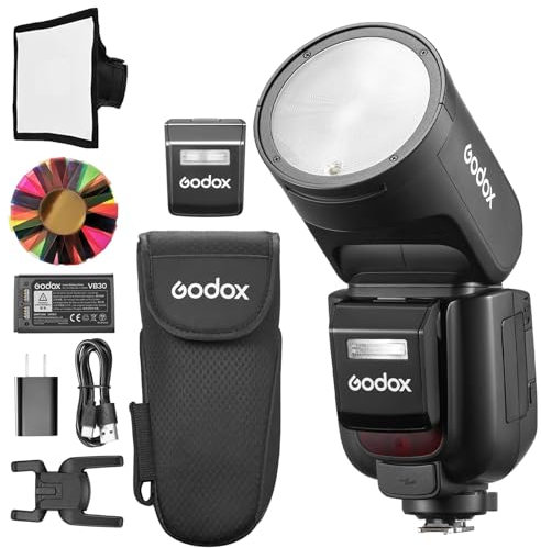 GODOX V1Pro S Rundkopf-Kamerablitz 2,4 G X kabellos HSS 76 Ws E-TTL Li-Ion Rundkopfkamera Speedlight mit externem Blitz SU-1 für Sony (V1Pro-S)