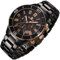 GUANHAO Black Keramik Herrenuhren, Multifunktionszifferblatt, Leuchtkalender wasserdicht, großes Zifferblatt Quarzuhren für Männer, Herren-Business-Uhren mit Keramikband 40mm
