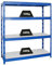 PROREGAL Profi Schwerlastregal Rhino BREIT blau HxBxT 180x160x60cm Fachlast 500kg 4X Melamin-Ebenen 16mm Garagenregal, Lagerregal, Steckregal, Weitspannregal
