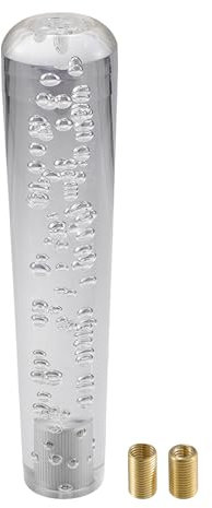 Hihaha Schaltknauf mit 2 Adaptern/Vorderer Gangschaltknauf für Automatik- und Schaltfahrzeuge/Schaltknauf aus Acryl mit Kunststoffkristall 20 cm / 1 Set Transparent