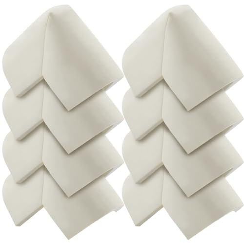 CREATCABIN 8 Stück Kantenschutz Gummi,Sicherheits-Eckenschutz,Tisch-Eckenschutz,Weichschaum-Tisch-Eckenpolster,Dick,Mit Starkem Kleber Für Scharfe Ecken,Schreibtisch,Bett,Möbel,5.6~5.9x5.6~5.9cm,Weiß