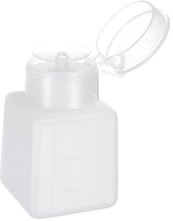 QUARKZMAN Lösungsmittel-Alkohol-Spender 150ml (5,1oz) Drucktyp ESD-sicherer Anti-Spritz-Flüssigkeitsspender Pumpe mit Verschlusskappe aus Kunststoff für Alkohol, Nagellack, Weiß.