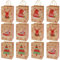 12PCS Weihnachtsgeschenktaschen 4 verschiedene Arten Taschen kraftpapiertaschen mit Griffen Weihnachts Taschen mit Weihnachtsdrucken für Weihnachtsgeschenkverpackung Weihnachtsfeierzubehör