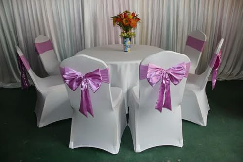 100pcs Chair Sash Bow Gold for Banquet Wedding Party Banquet Big Chair Bow Ties Craft Party Decoration-Lilac