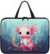 ZIATUBLES Funda para portátil con estampado de ajolote de dibujos animados con asa, compatible con tablet de 10 a 17 pulgadas, para mujeres y hombres, bolsa de transporte protectora de 360°, maletín,
