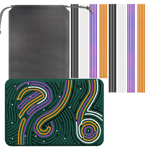 Lotvic Tabla de Actividad Sensorial, Sensory Activity Board, Juguetes Sensoriales de Silicona, Juguete Antiestrés de Silicona para Calmar el Estrés, La Ansiedad, El Tdah y El Autismo (Verde Oscuro)