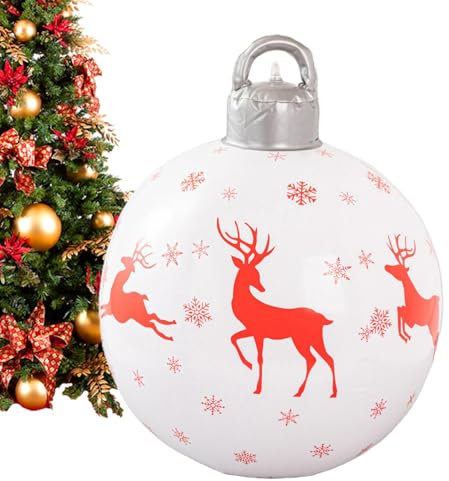 Aufblasbare Weihnachtskugeln – PVC-Ornamente Für Festliche Dekoration | Perfekt Für Den Außenbereich Und Den Garten, Hervorragende Weihnachtsdekoration Für Weihnachtsbäume Und Veranstaltungen, Die Ein
