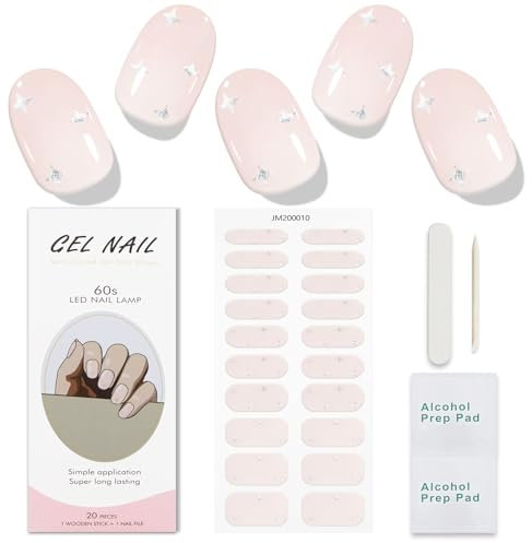 JMEOWIO Nagelfolie Bunte Sterne Gel Nail Nagelfolien Selbstklebend Nagelsticker Uv Härtend Dekoration Nageldesign Zubehör