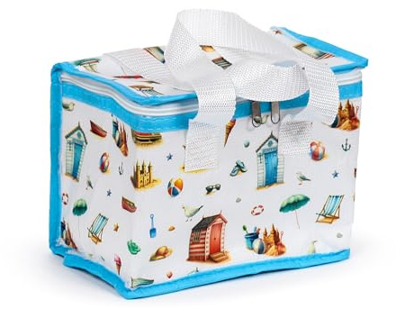 Puckator RPET Cool Bag Lunch Bag Coastal - Insulated Lunch Bag for Women Men Children - Lunch Box Bag for Work Family School - Beach Picnic Accessories - Picnic Box - Collapsable Lunchbag