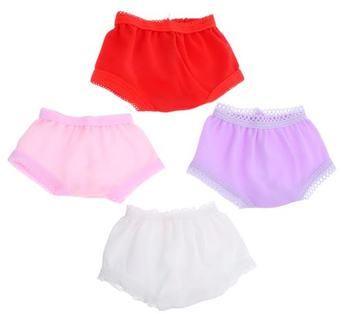 ERINGOGO 18 Puppenunterwäsche 4 Stück Miniatur-höschen Einfach Zu Tragen Ideal Für Puppen-anzieh-Accessoires Zufälliger Stil