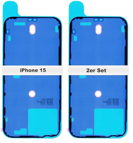 IS-TECK 2er Set Ersatz iPhone 14 15 16 Plus Pro Max Kleber Für Backcover und Gehäuse Rahmen Dichtung Sticker Wasserdichtung Glue Folie (iPhone 15)