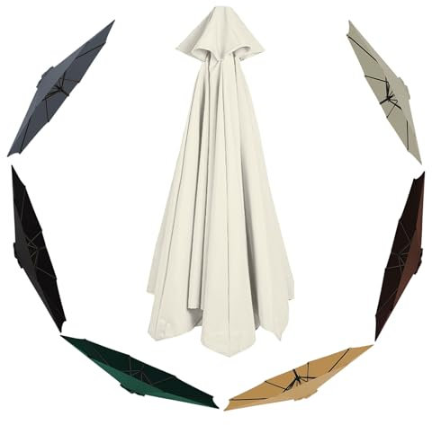 Générique Auvent De Rechange pour Parasol De Terrasse 4.0m Toile De Rechange pour Parasol D'extérieur De 8 Baleines