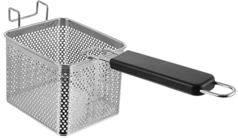 VICASKY Stainless Steel Fry Baskets for Cooking Square Frying Basket Hanger for Food Presentation and Kitchen Use