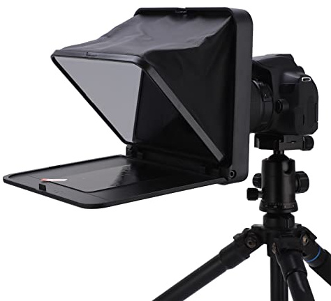 Annadue TC7 Teleprompter für Smartphone-Tablet-Spiegelreflexkamera, Fernbedienung und App-Steuerung, für DSLR-Kamera-Weitwinkelobjektiv-Videoaufzeichnung, Online-Unterricht,