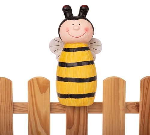 Annastore Zaunfigur Biene Bella Keramik H 23 cm Zaunhocker Gartendeko