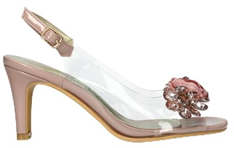 Sandales à enfiler Laura Vita Mira 05 rose clair, style Cendrillon, à talon aiguille et bride cheville.